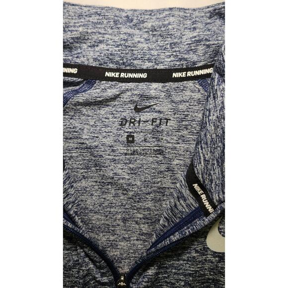 Nike Running Dri-Fit Women's Blue Shirt 1/4 Zipper Long Sleeve, Size M - Picture 2 of 7